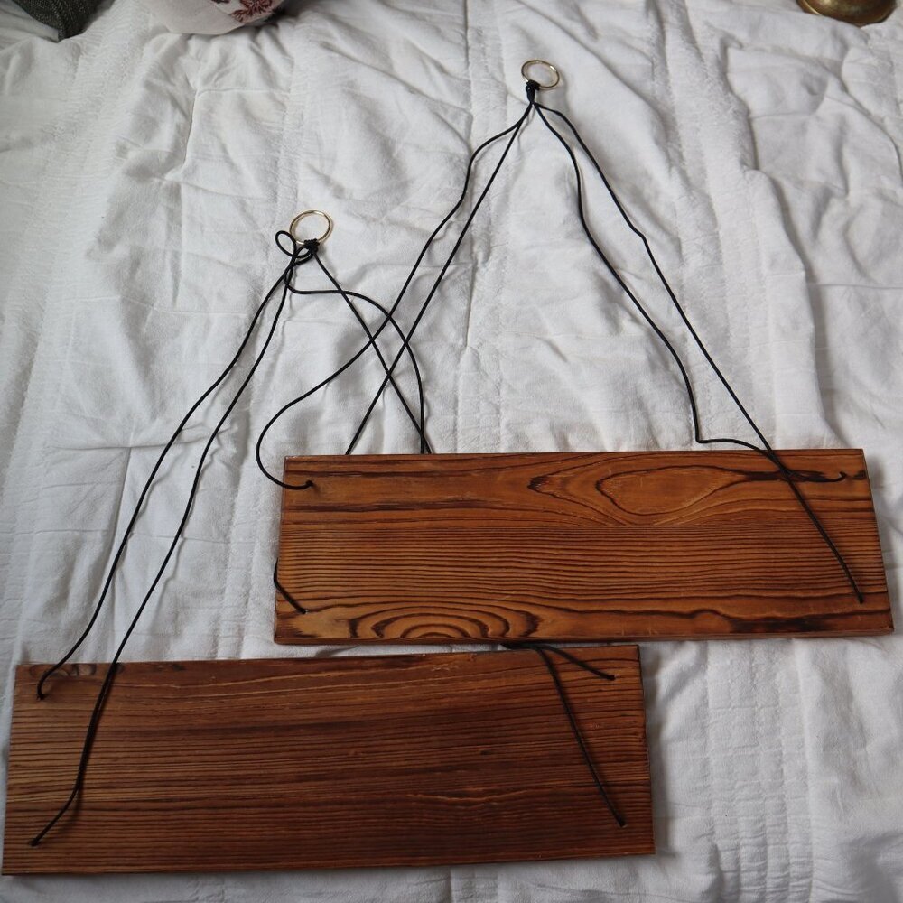 Set of Two Wooden Hanging Shelves
